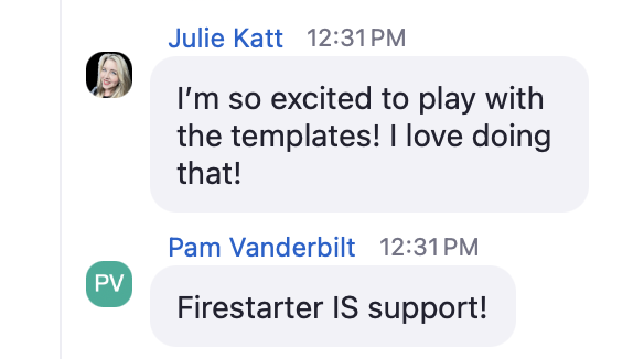 Julie Katt: I'm so excited to play with the templates — I love doing that!